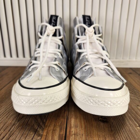 Converse Chuck 70 Mesh High Womens Size 9.5 Dull Silver Sneakers Shoes A15187C - Picture 2 of 9